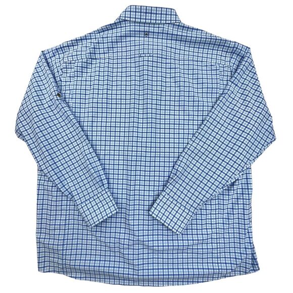 Peter Millar Performance Shirt XXL Blue Check Roll Tab Seaside Plaid Vented NWT - Picture 10 of 14